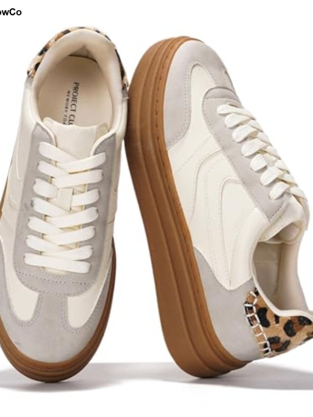 Platform Sneakers Lace-Up Memory Foam Cushioned Walking Shoes